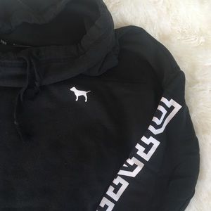 Pink cowl neck hoodie